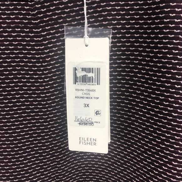 🚫SOLD Eileen Fisher NEW Printed Silk Top Size 3X - Picture 4 of 6